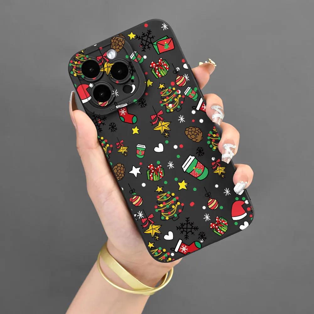Christmas gift graphic phone case for iPhone 16 15 14 13 12 11 x XR Xs SE2 SE 8 7 plus pro Max mini silicone back cover