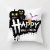 New Halloween Black and White Skull Pumpkin Printed Peach Leather Velvet Pillowcase Sofa Office Cushion Cover