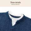 Hengyuanxiang Old Money Style V-Neck Cable Knit Wool Sweater
