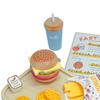 Wooden Stacking Burger Montessori French Fries Cola Play Kitchen Accessory, Removable Food Toy