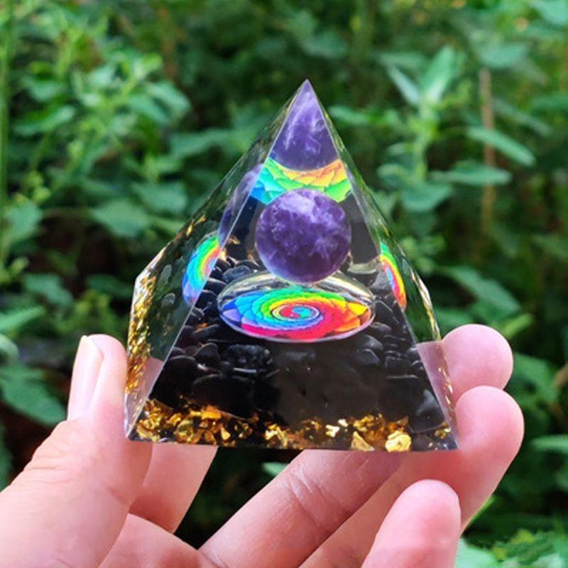 Energy Orgonite Chakra Pyramid Aura Divination Yoga Meditation Ornaments Craft