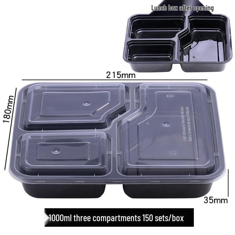 Wutuo Disposable 3-Compartment Takeaway Containers