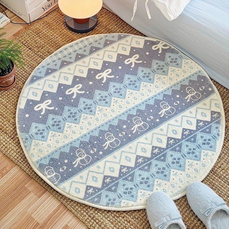 Round Carpet for Children's Rooms Round Floor Mats Cloakroom Dressing Mats Home Bedrooms Bedside Mats