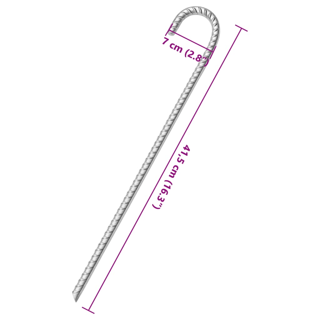 Tent Pegs 12 pcs Ø12 mm 41.5 cm Galvanized Steel