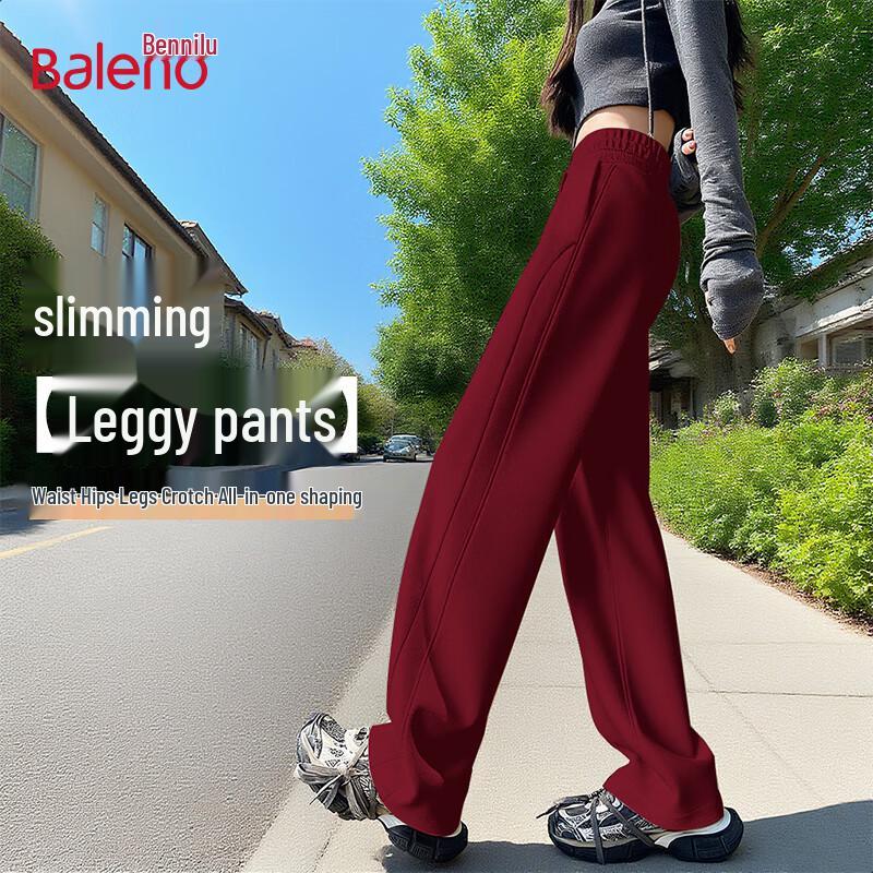 Baleno Damen High-Waist Gerade Micro-Flared Hose