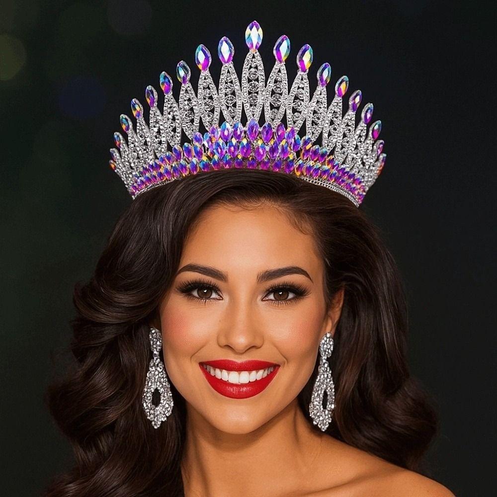 Elegant Baroque Queen Tiaras Luxury Bridal Headwear Rhinestone Diadem  Wedding Party Supplies