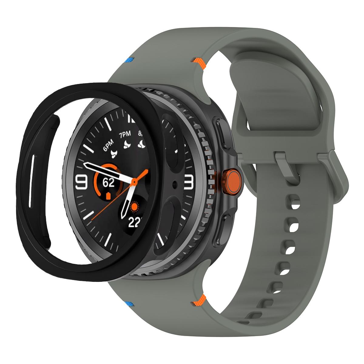 

PC Case + Official Strap For Samsung Galaxy Watch 8 40mm 44mm Silicone Sport Bracelet Correa Original 1:1 No Gaps Band Cover 22MM&Watch 8 44MM