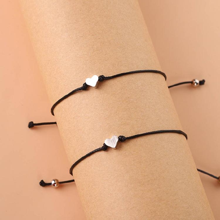 Bracelet Alloy Personalized Heart Bracelet for Girlfriend Jewelry Couple Present