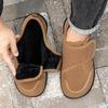 Fashion Wide Footed Shoes Winter Suede Casual Shoes Men Anti Slip Sole Loafers Women Minimalist Style Snow Comfortable Thick Soled Shoes