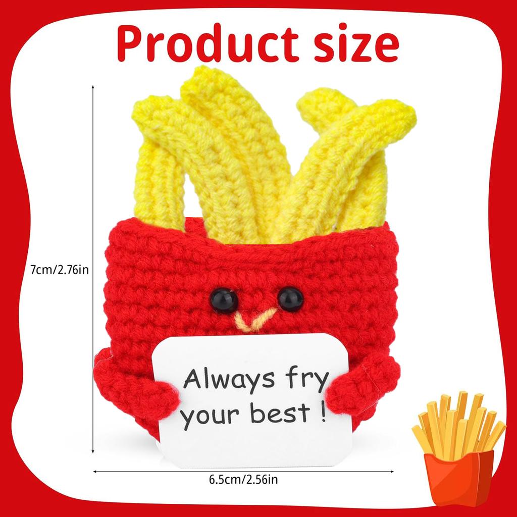 Positive Energy Potato Pocket Hug Handmade AnimalCrochet Mini Doll Funny Wool Gift for Friends or Lover Emotional Support Plant