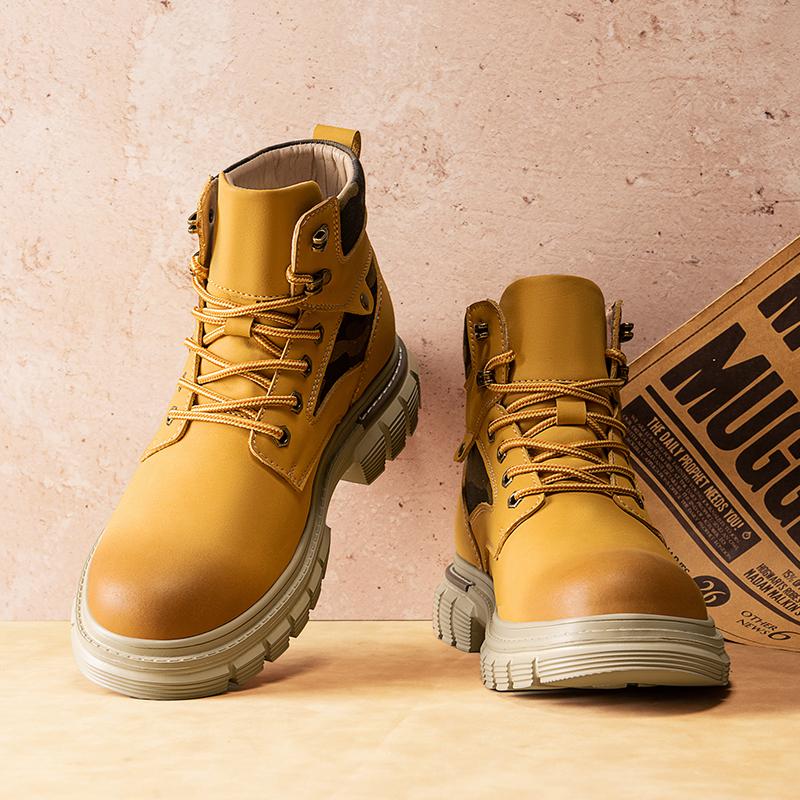 Fashion Leather Men's Fashionable Ankle Boots Autumn Winter Male Low Top Sneakers Versatile Motorcycle Boots New High Top Walking Botas