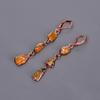 Ethiopian Opal Stone Copper Wife Gift Electroformed Dangle Drop Earrings Jewelry V-102