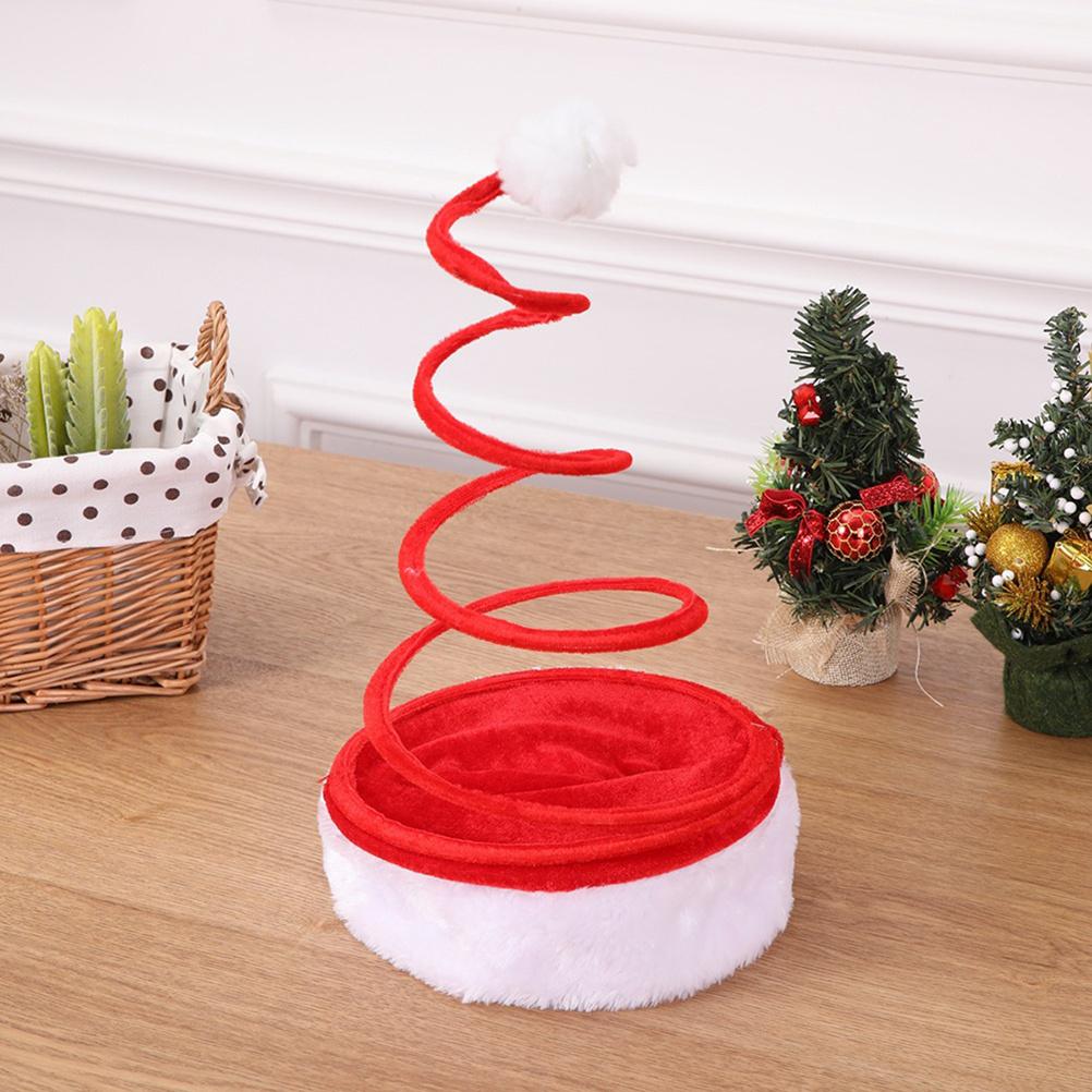 Christmas Party Hat Novelty Red Coiled Design One Size Fits Most Men Women Festive Accessory Holiday Celebration Decor
