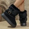 Fashion Fashion Buckle Fluffy Fur Boots Women Comfortable Winter Slip On Platform Snow Boots Woman Thick Sole Furry Ankle Botas Mujer
