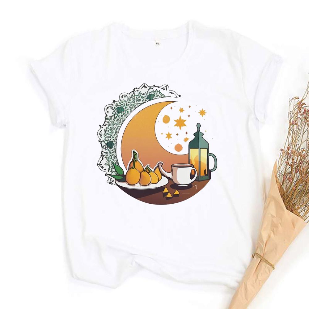 Eid Mubarak Tee Muslim Shirt Ramadan Gift Unisex Creative Top Casual Short Sleeve Crew Neck Unisex Tshirt Ramadan Mubarak Tops