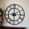 Metall Analog Wanduhr, 60 cm Leicht Ablesbar für Wohnzimmer/Zuhause/Küche - Schwarz (24 Zoll)