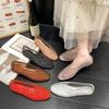 2026 Damen durchsichtige Kristall-Flatsandalen - Weiche Sohle, geschlossene Jelly-Slipper für den Außenbereich