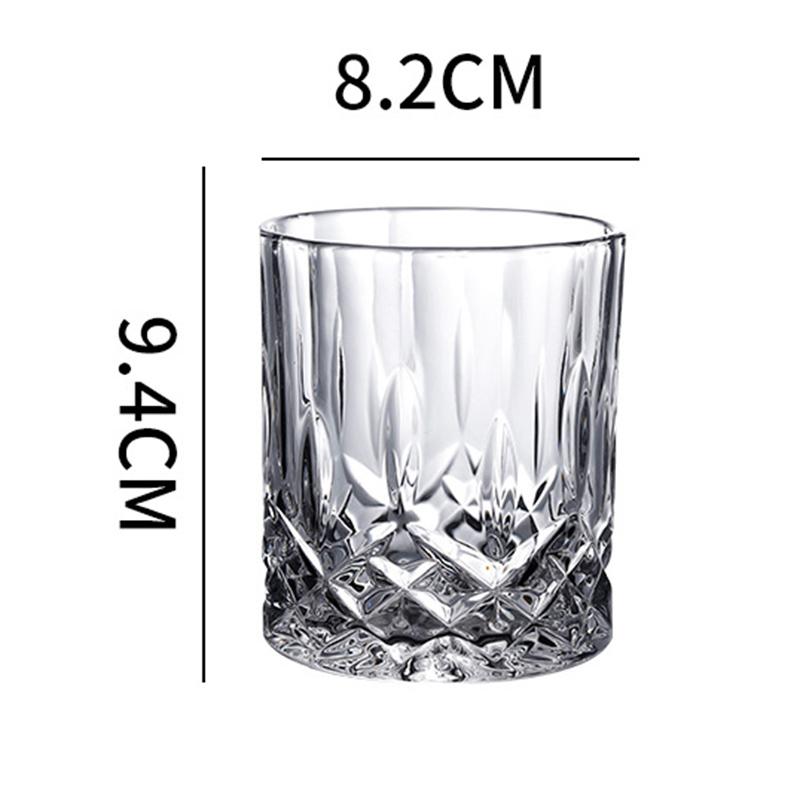 230ml/250ml/315ml Carved Wine Glass Party Checkered Diamond Glass Cup Nordic Style Whiskey Glass Classical Cup Foreign Wine Cup