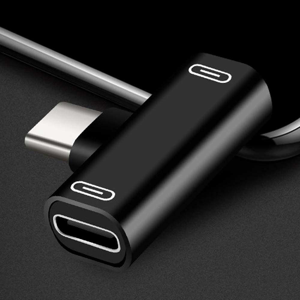 2 In 1 Dual Type C Charger Type C Headphone Converter Audio Cable Charger Adapter Type-C Adapter