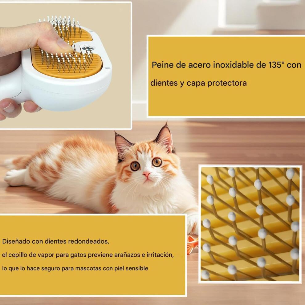Pet Steam Brush USB Charging Detangling SelfCleaning Pet Hair Brush For Cats And Dogs Indoor Travel Bathroom