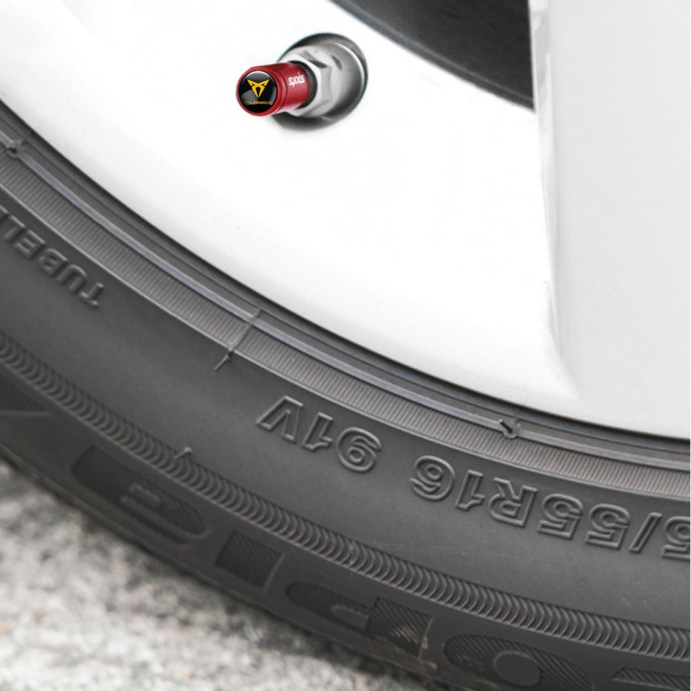 rldf3 4Pcs Car Wheel Tire Air Valve Dust Caps Accessories For SEAT Leon FR Cupra Tarraco Mk2 Mk3 5f 1p Ibiza 6j 6l Arosa Ateca Altea