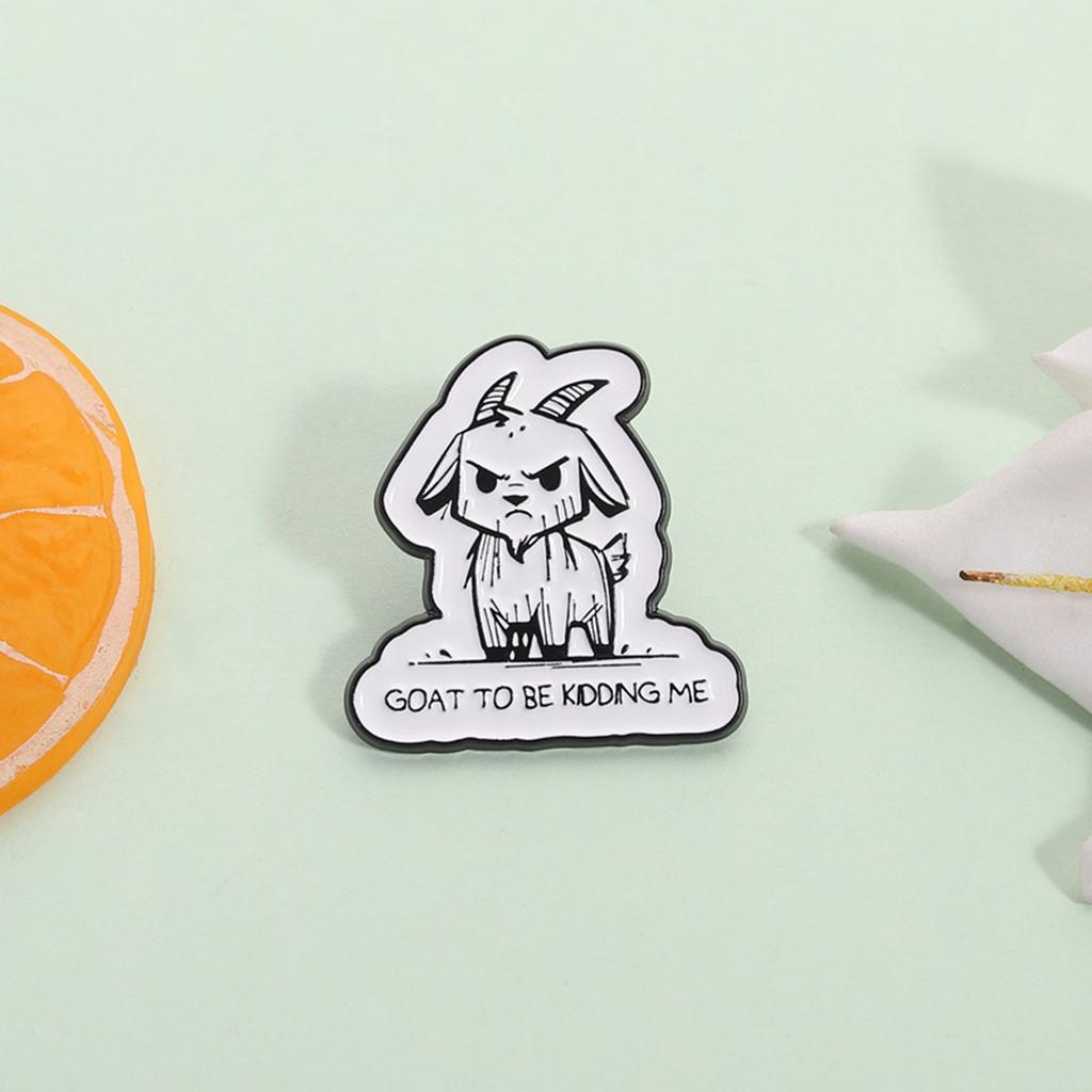 Versatile Angry Goat Alloy Brooch for Fashion Accessory on Outerwear Caps Bags Animal Inspired Jewelry Gift