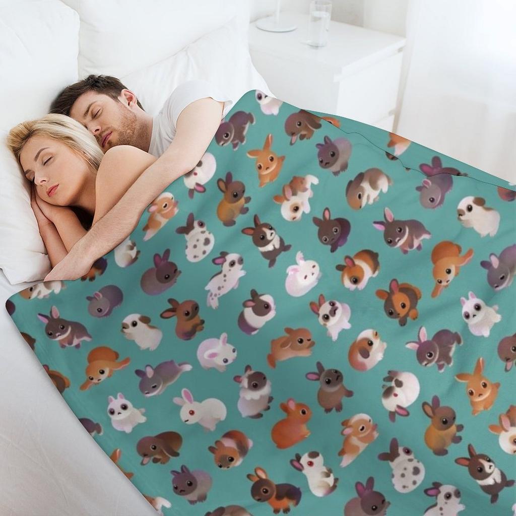 Hasentag - grüne Kuscheldecke Sommermode Sofas weichste dünne Decken