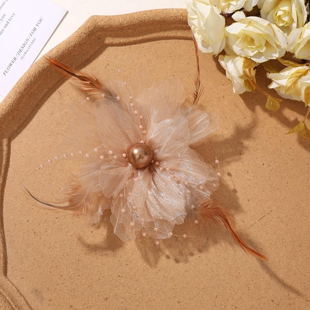 Multi Use Design Pearl Feather Hair Accessory Floral Clothing Accessory For Dress Decor