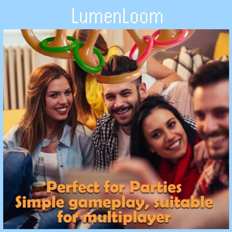 Inflatable Reindeer Horn Hat Toss Game For Christmas Party Fun And Family Engagement