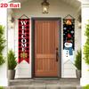 2pcs Christmas & New Year Snowman Geometric Door Couplet Red Polyester