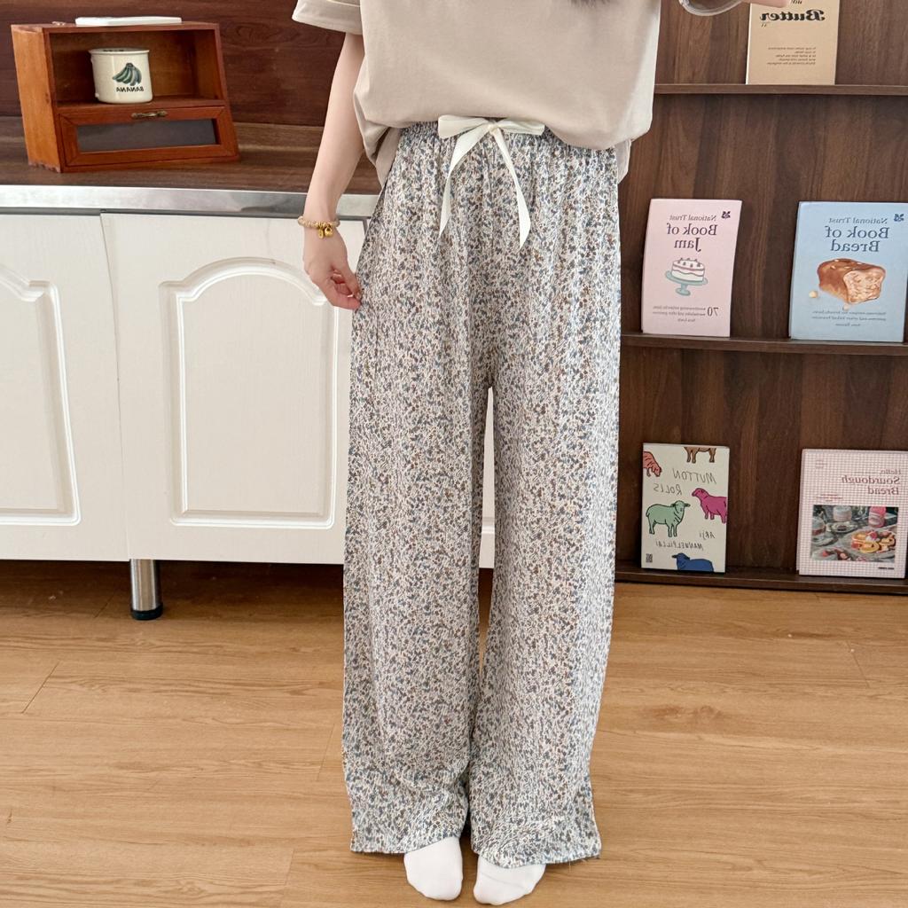Lyersay Cotton and Silk Wide-leg Pants, Pajama Pants, Walking Pants, Loose and Casual, Can Be Worn Outside, Large Size 10 Women's Thin Trousers