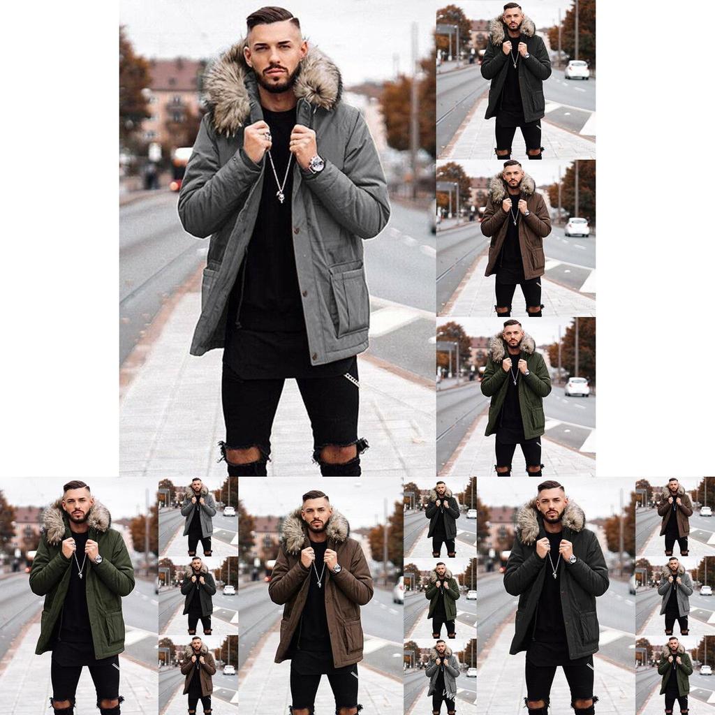 Ultra-warm Men's Winter Parka Jacket With Luxurious Faux Fur Collar