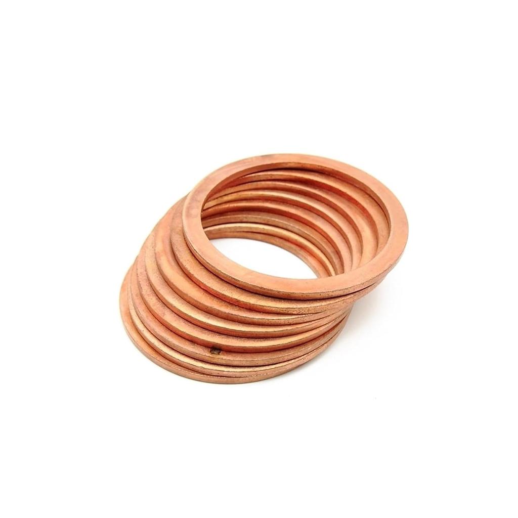 Copper Flat Washer M25 Seal Gasket Inner Diameter 25mm Sealing Ring Thin Sheet T3 Red Copper Washer(25x31x3 (5pcs))
