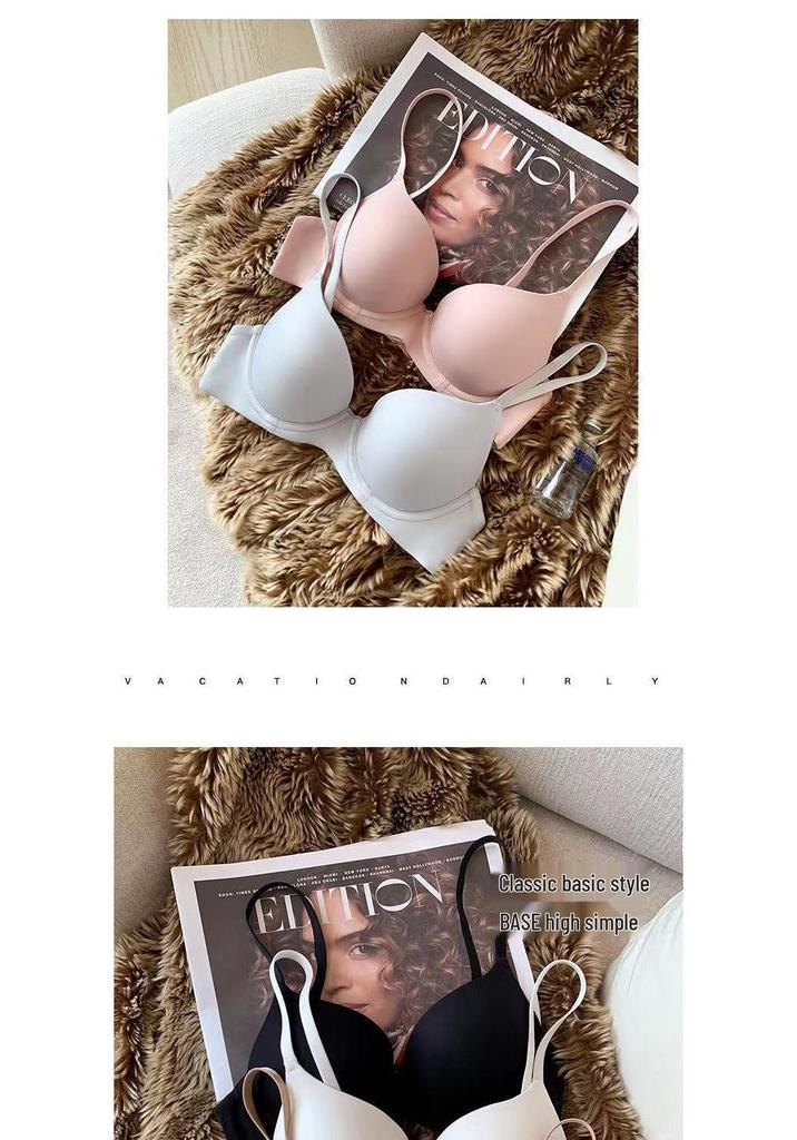 Sujetador Push-Up Sin Costuras Estilo Sudeste Asiático - Para Mujer, Copa Fina, Con Aros Cómodo, Diseño Suave de Una Sola Pieza