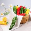 Lorigun 12Pcs Artificial Chili Fake Pepper Colorful Chili for Decoration Faux Vegetables Photo Props Home Kitchen Decoration Children Teaching