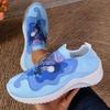 Letters Floral Print Platform Sneakers for Women Knitting Casual Sports Shoes Woman Non Slip Breathable Running Shoes
