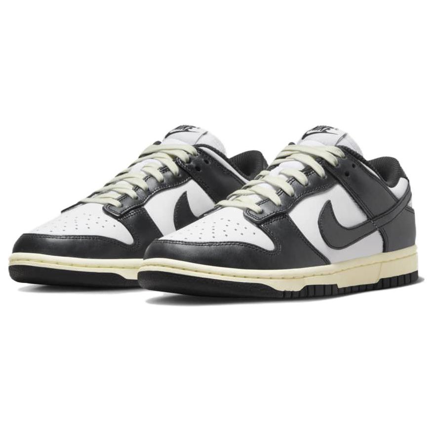 Nike Dunk Low Vintage Panda White Coconut Milk Black Unisex Shoes FQ8899-100