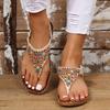 36-43 Women's shoes beaded sandals flat-soled casual toe wind beach sandals