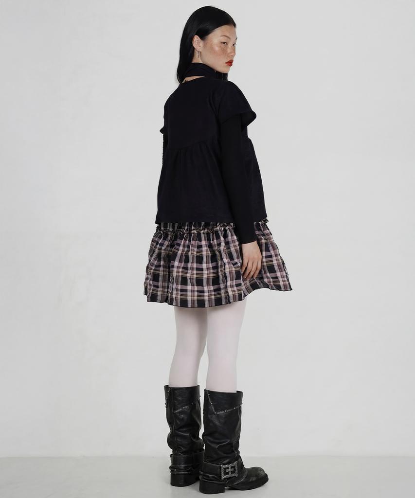 SETSETSET Rose Jacquard Scarf Blouse Black