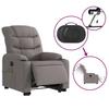 Electric Massage Recliner with Rising Function Taupe Fabric