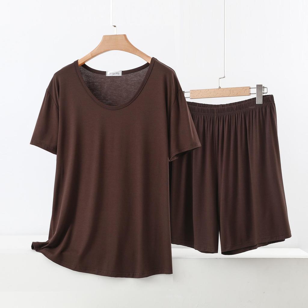 Women's Summer Short-Sleeve Suit: Modal T-Shirt & Slim Shorts Two-Piece Set - Casual, Sporty, Outdoor, or Loungewear