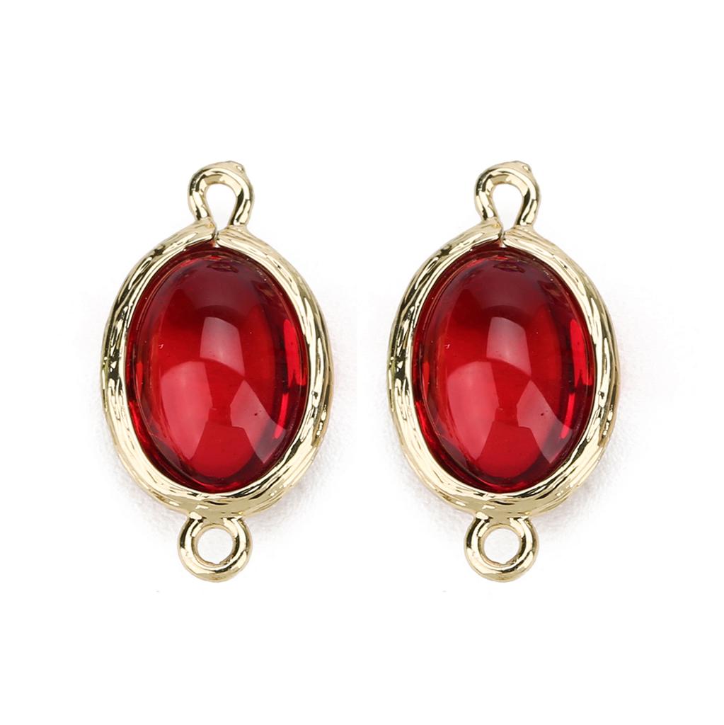 5Pcs/Lot 12×23mm Glass Pendant Smooth Colored Double Hole 2mm Pendant For Women's Earrings Making Diy Charm Bracelet Supplies