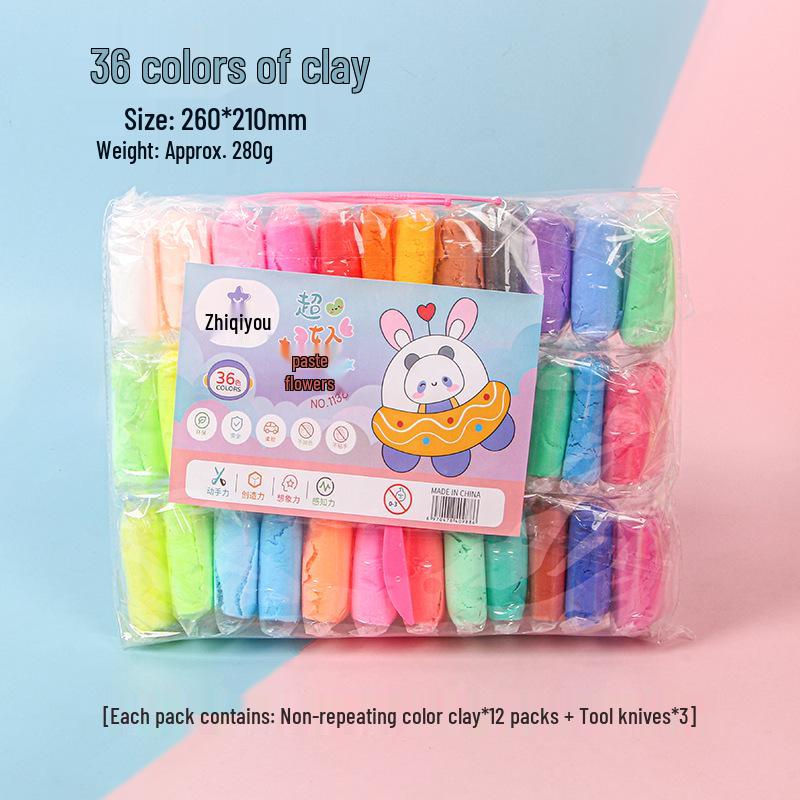 Handmade Light Clay Set: 12, 24, or 36 Colors - DIY Play Dough for Kids