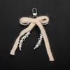 Dopamine Wool Beaded Bow Bag Keychain with Pearls