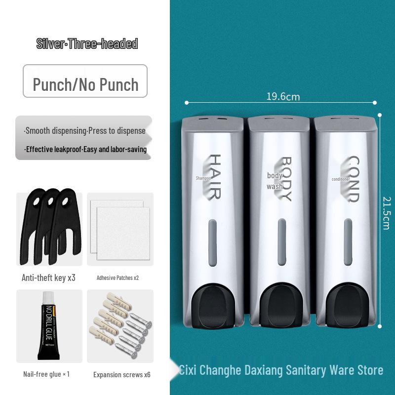 Dual-Head Wall-Mounted Soap Dispenser for Hotels and Guest Houses