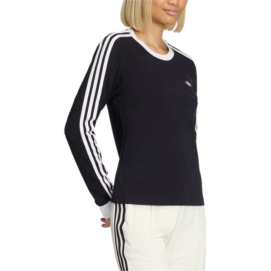 adidas Originals 3 Strepen Firebird Adicolor Serie Gebreide Ronde Hals Slim Fit Lange Mouwen T-shirt Dames tops KD7964