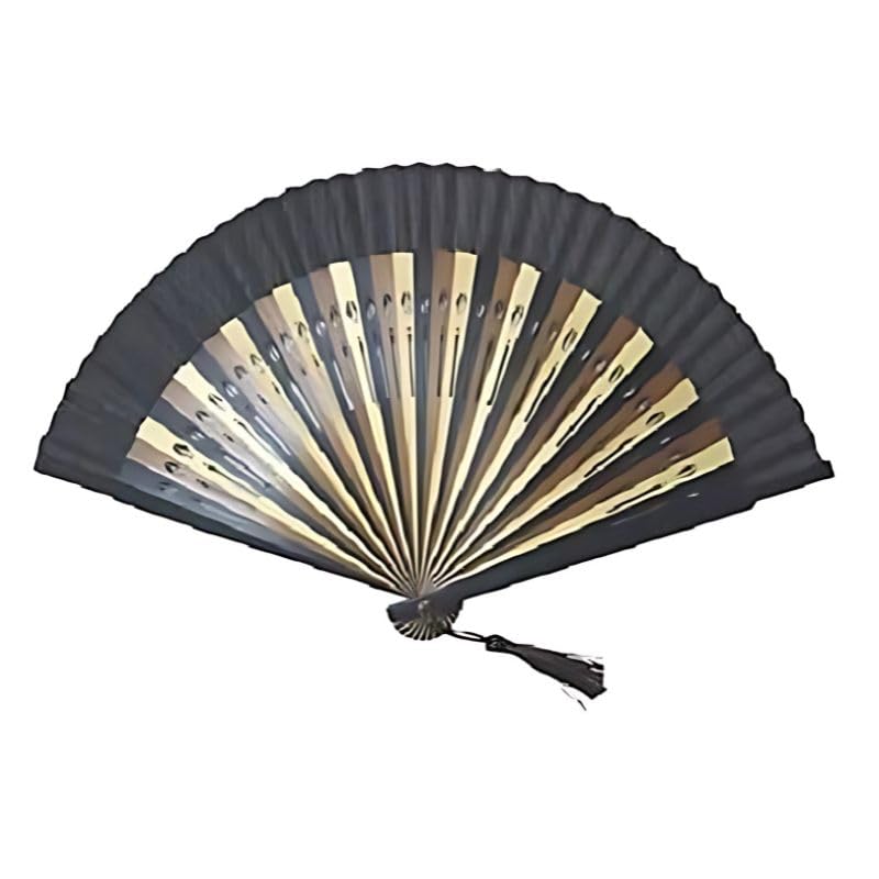 Seidenfaltfächer mit Fächer-Geschenkset [Akazien-Stil] Hochwertiges Herrenetui, in Geschenkbox, (7G2 Braun)