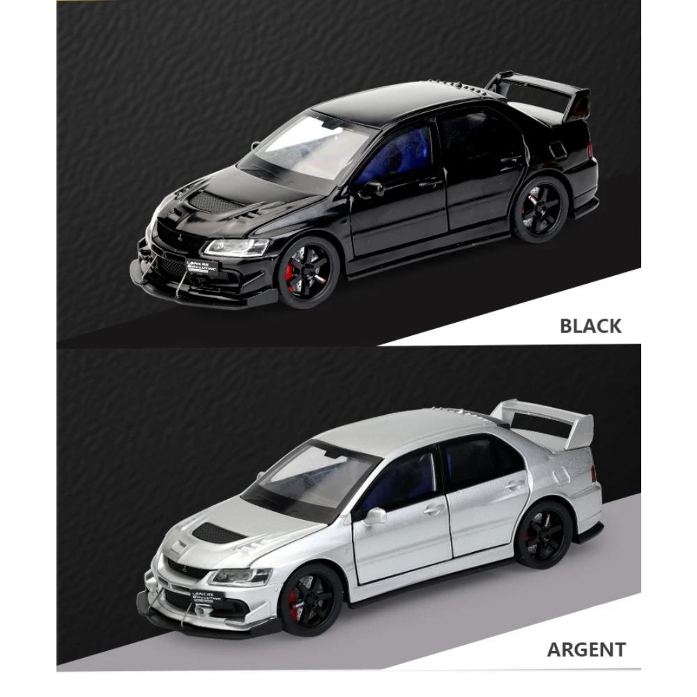 1/32 Scale Mitsubishi Lancer Evolution Right Rudder Serie Super Racing Metal Alloy Diecast Car Model Sound & Light Gift for Friend