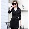 JoveJek Trench Solid Large Perfect for Commuting Women's Coat, Double-Faced, Double-Breasted, Lightweight, Water-Repellent, Color, Thin, Collar,