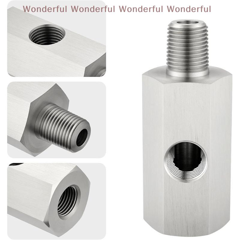 Oil Pressure Sensor Connector Feed Line Gauge Tee Adapter Oil Pressure Sensor Tee 1/8"NPT Female To M12 M10 M14 1/8NPT 1/4NPT
